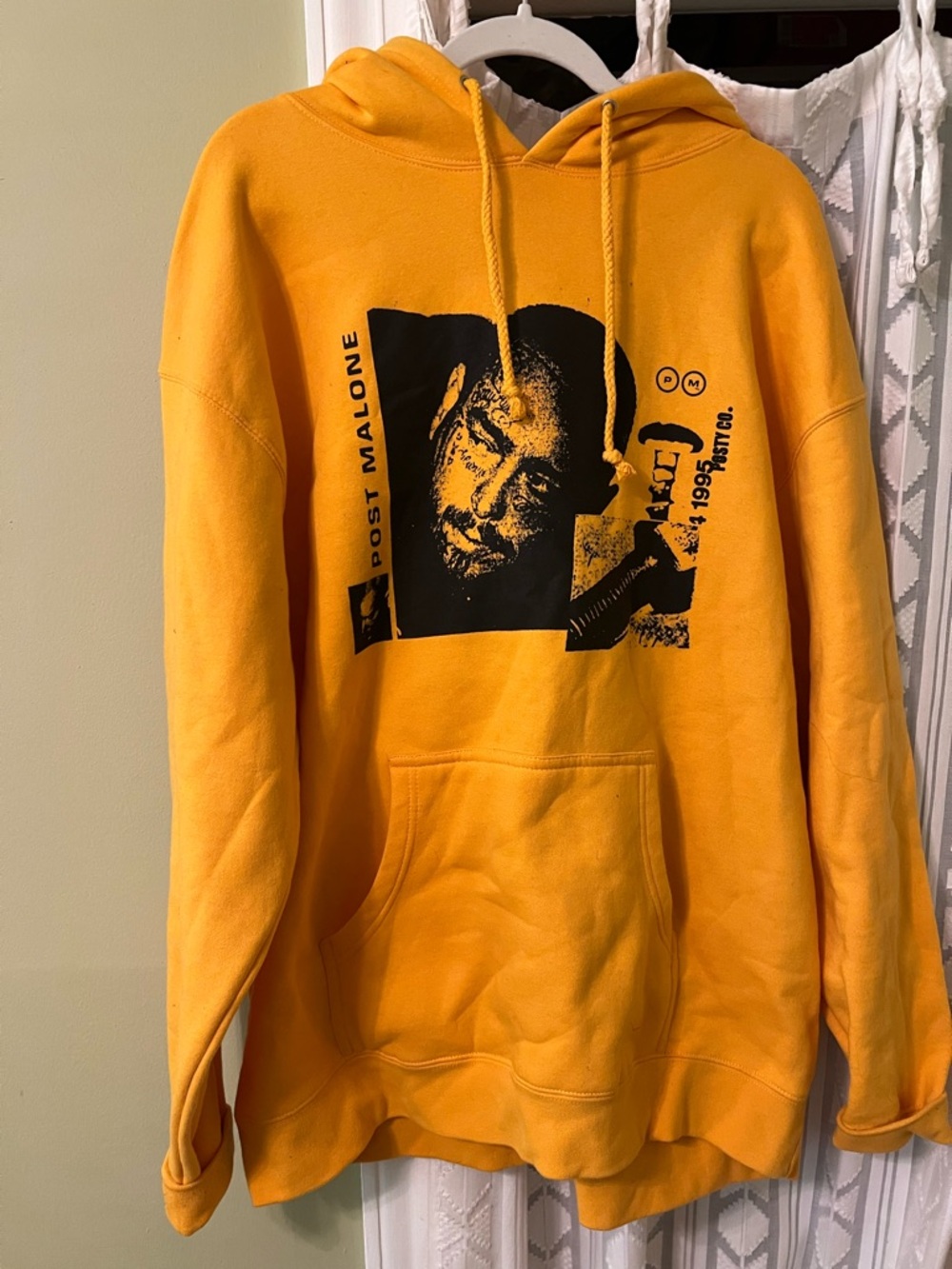 Post Malone Merch Yellow Graphic Hoodie